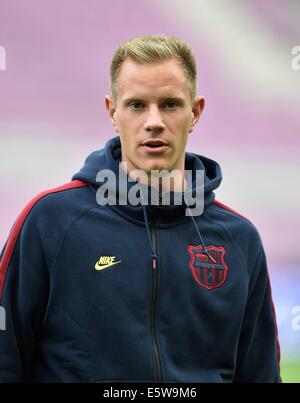 Napoli, Italia. 06 Ago, 2014. La pre-stagione amichevole club di calcio. SSC Nalopi rispetto a Barcellona. Goalie Marc Andre ter Stegen (Barca) Credito: Azione Sport Plus/Alamy Live News Foto Stock