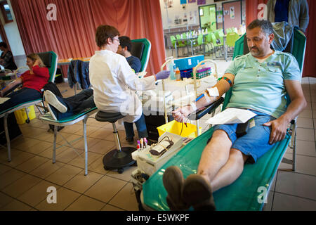 Donazione di sangue Foto Stock