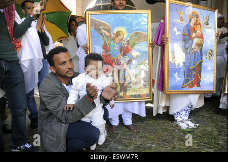 Milano (Italia), la celebrazione per la Natività della Madonna nella chiesa ortodossa della comunità Eritrea Foto Stock