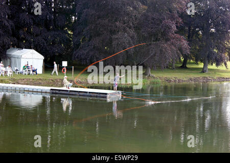 CLA Blenheim Paese gioco equo Woodstock Oxfordshire - Pesca a mosca nel pool di colata Foto Stock
