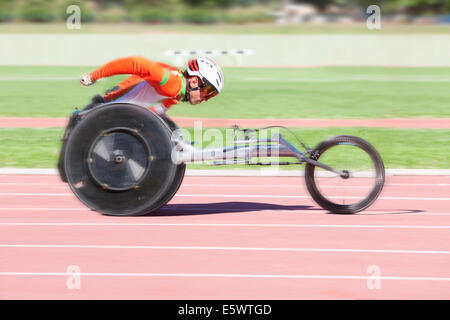 Atleta in para-competizione atletica Foto Stock