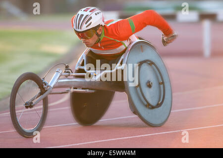 Atleta in para-competizione atletica Foto Stock