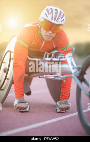 Atleta in para-preparazione atletica Foto Stock