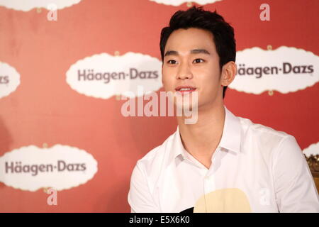 Pechino, Cina. Il 4° agosto 2014. Sud coreano Kim attore Soo-Hyun assiste Haagen-Dazs evento promozionale a Pechino in Cina il lunedì 4 agosto 2014. © TopPhoto/Alamy Live News Foto Stock