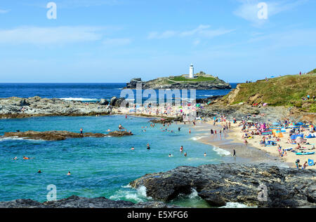 Godrevy spiaggia vicino Hayle in Cornwall, Regno Unito Foto Stock