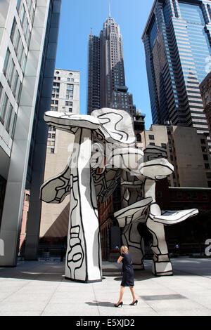 Il gruppo di quattro alberi, Sculture pubbliche da Jean Dubuffet in Chase Manhattan Bank Plaza. Foto Stock