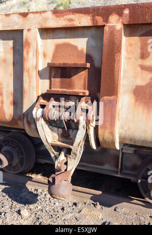 Il vecchio sistema di carri di dump della miniera di carbone Foto Stock