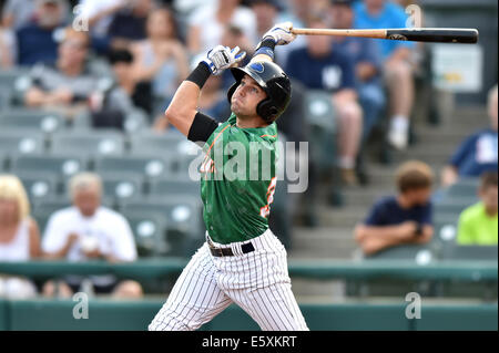 Trenton, New Jersey, USA. Il 7 agosto, 2014. Trenton Thunder center fielder JAKE GROTTA (36) pipistrelli durante un Orientale partita del campionato a Arm & Hammer Park di Trenton, NJ. Credito: Ken Inness/ZUMA filo/Alamy Live News Foto Stock