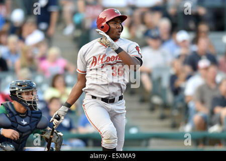 Trenton, New Jersey, USA. Il 7 agosto, 2014. Altoona curva destra fielder JOSH BELL (35) pipistrelli durante un Orientale partita del campionato a Arm & Hammer Park di Trenton, NJ. Credito: Ken Inness/ZUMA filo/Alamy Live News Foto Stock