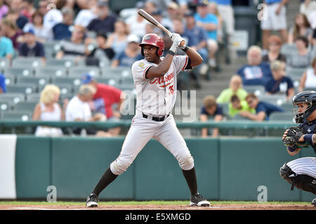 Trenton, New Jersey, USA. Il 7 agosto, 2014. Altoona curva destra fielder JOSH BELL (35) pipistrelli durante un Orientale partita del campionato a Arm & Hammer Park di Trenton, NJ. Credito: Ken Inness/ZUMA filo/Alamy Live News Foto Stock