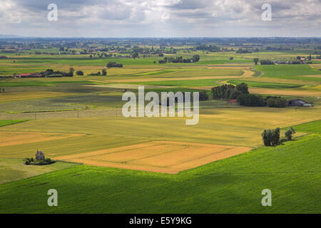 Veduta aerea del polders vicino a Diksmuide / Dixmude, Fiandre Occidentali, Belgio Foto Stock