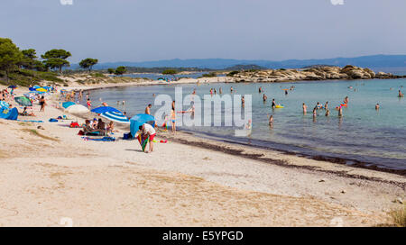 Karidi spiaggia di Vourvourou, Grecia Foto Stock