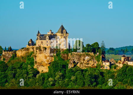 Francia Aquitania Dordogne, la valle della Dordogna, Perigord nero, Vitrac, Chateau de Montfort Foto Stock