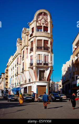 Il Marocco, Casablanca, Principe Moulay Abdallah street Foto Stock