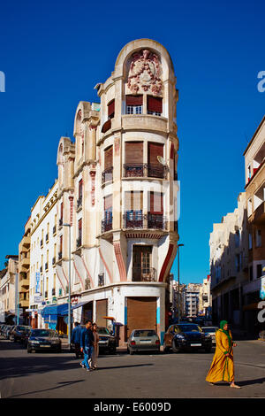 Il Marocco, Casablanca, Principe Moulay Abdallah street Foto Stock