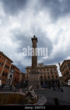 La colonna di Marco Aurelio, Roma, Italia. Foto Stock