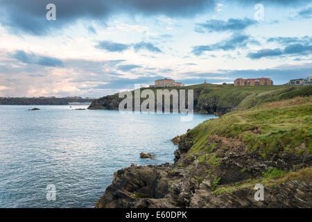 In Newquay Cornwall preso dal Towan promontorio e guardando verso la città Foto Stock