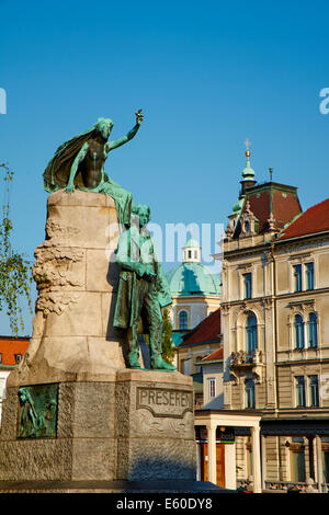 La Slovenia Ljubljana, la piazza Presernov Foto Stock