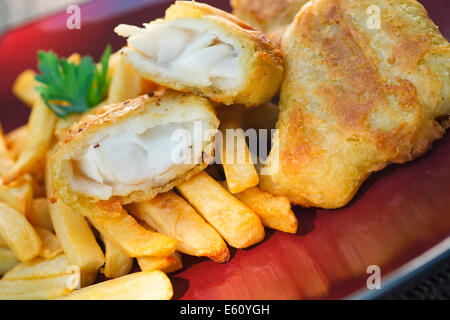 Pesce e patatine fritte Foto Stock