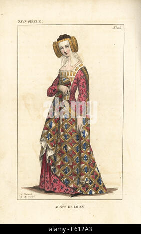 Agnes de Loisy, moglie di Jean de Chastelain Terote, morì 1358. Foto Stock