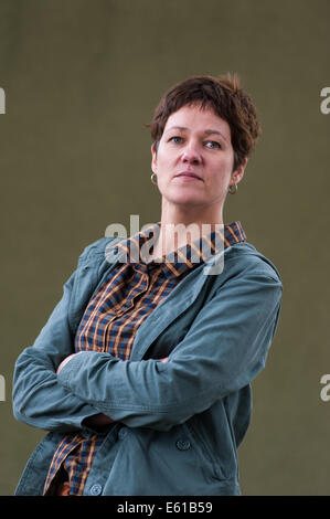 Romanziere britannico Rachel Seiffert frequentando l'Edinburgh International Book Festival lunedì il 11 agosto 2014 Foto Stock