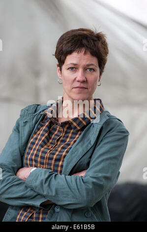 Romanziere britannico Rachel Seiffert frequentando l'Edinburgh International Book Festival lunedì il 11 agosto 2014 Foto Stock