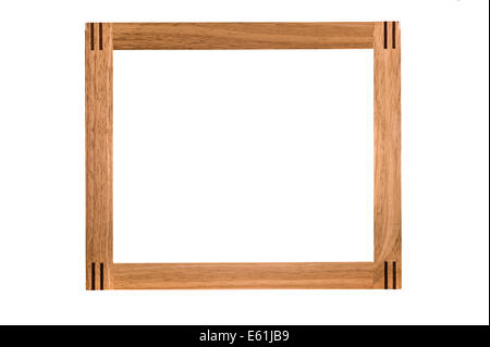 Fotografia di legno telaio. Vuoto e isolato su uno sfondo bianco. Foto Stock