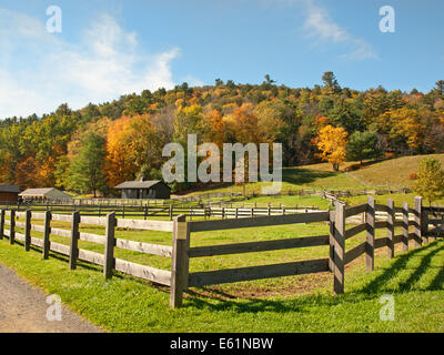 Fattoria di steccati in una giornata autunnale Foto Stock