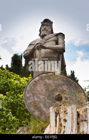 Regno Unito Inghilterra, Dorset, Shaftesbury, Abbazia sito Andrew DuMont, King Alfred scultura Foto Stock