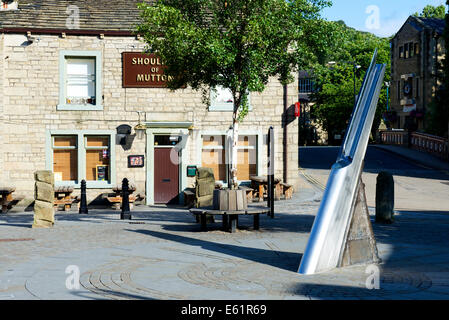 St George Square, Hebden Bridge, Calderdale, West Yorkshire, Inghilterra, Regno Unito Foto Stock