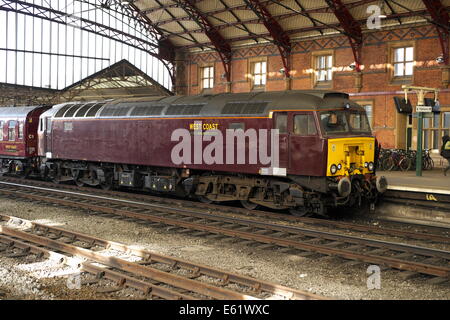 West coast ferrovie classe 57 locomotiva diesel a Bristol Temple Meads Station Foto Stock