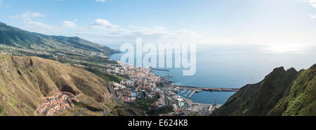 Vista panoramica, Santa Cruz de La Palma La Palma Isole Canarie Spagna Foto Stock