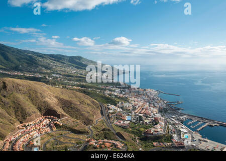 Vista panoramica, Santa Cruz de La Palma La Palma Isole Canarie Spagna Foto Stock