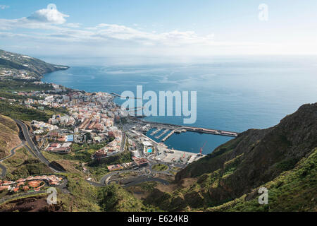 Vista panoramica, Santa Cruz de La Palma La Palma Isole Canarie Spagna Foto Stock