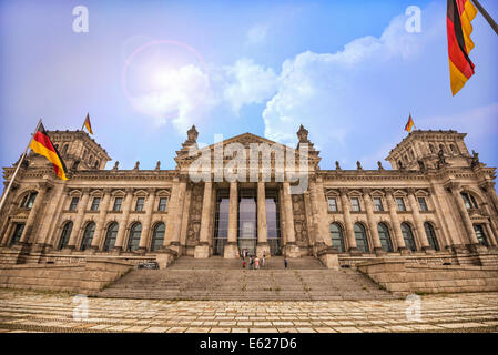 Il tedesco il palazzo del Parlamento (Reichstag di Berlino Foto Stock