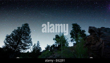 Stella cielo riempito da Monarch Pass, Sawatch Range, Chaffee County, Colorado, STATI UNITI D'AMERICA Foto Stock