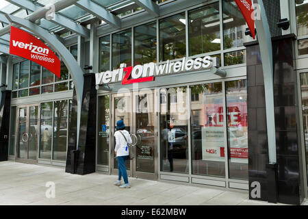 Verizon Wireless storefront - Washington DC, Stati Uniti d'America Foto Stock