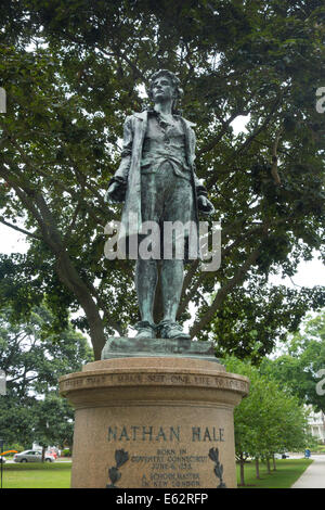 Nathan Hale statua in New London CT Foto Stock
