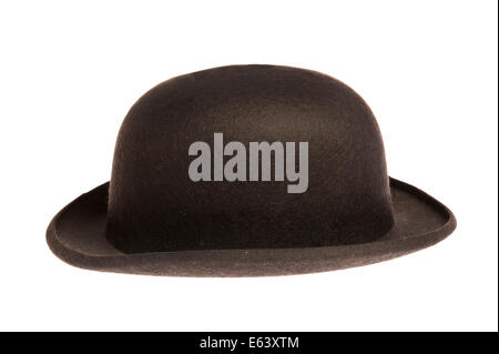 Black bowler hat isolato Foto Stock