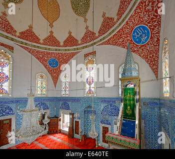 Çinili Camii, piastrelle in moschea, con maioliche ceramiche di Iznik, Üsküdar, Istanbul, parte asiatica, Turchia Foto Stock