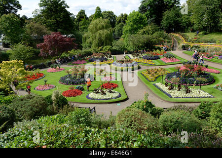 I giardini di Dingle nella cava di un parco pubblico a Shrewsbury Regno Unito Foto Stock