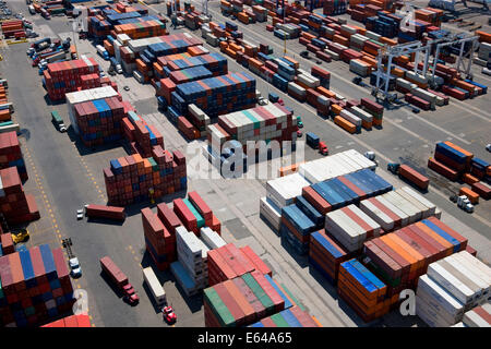 Vista aerea del contenitore porta, Bayonne, New Jersey, Stati Uniti A. Foto Stock