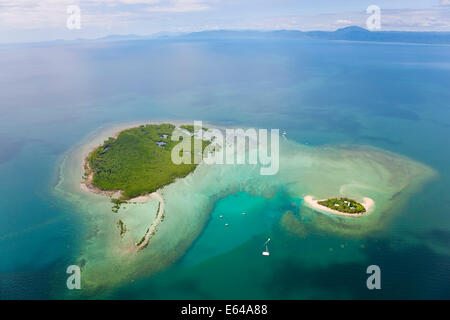 Faro sul Lowe Isles, Grande Barriera, North Queensland, Australia Foto Stock