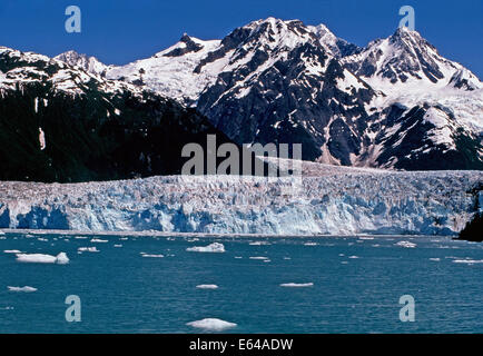 Meares Glacier e Chugach Mountains,Prince William Sound,Alaska Foto Stock