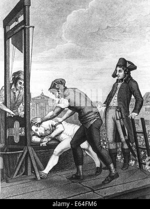 MAXIMILIEN de ROBESPIERRE (1758-1794), uomo politico francese eseguiti durante la Rivoluzione francese - stampa contemporanea Foto Stock