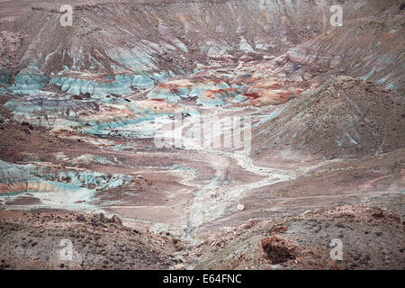 Vista aerea di un deserto area ricca di ossido di ferro. Moab, Utah, Stati Uniti d'America. Foto Stock