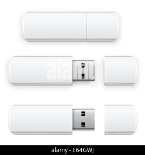 Vector drive Flash USB isolato su sfondo bianco Foto Stock