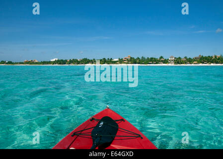 Soloman Kayak Baia vicino a Tulum Yucatan Messico Foto Stock