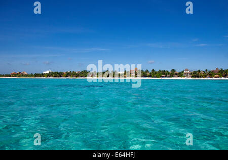 Il mare turchese Soliman Bay nei pressi di Tulum Yucatan Messico Foto Stock