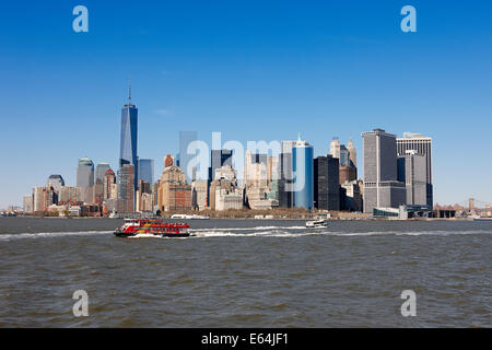 Inferiore dello skyline di Manhattan. New York, Stati Uniti d'America. Foto Stock